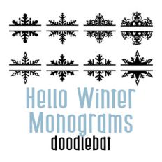 hello winter monogram doodlebat