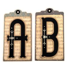 initial ab stitched pocket tag or card