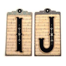 initial i j stitched pocket tag or card