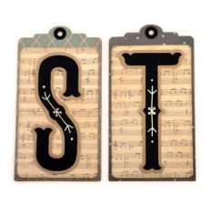 initial s t stitched pocket tag or card