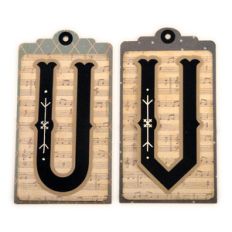 initial u v stitched pocket tag or card