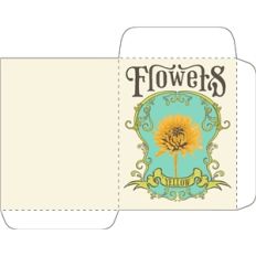 antique yellow flower seed packet