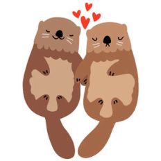 valentine's day sea otters