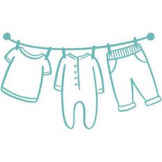 hanging baby clothes doodle