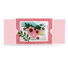 sliding shadow box card flowers