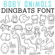 cg baby animals dingbats
