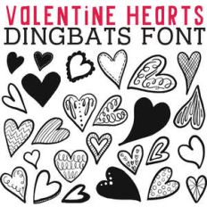 cg valentine hearts dingbats