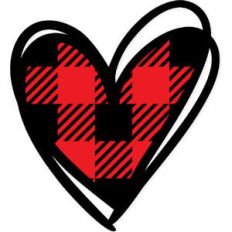 plaid doodle heart