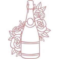 champagne bottle floral