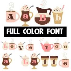love you a latte color font