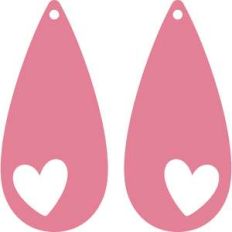 offset heart earrings