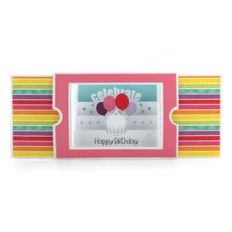 sliding shadow box card cupcake