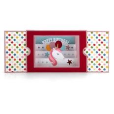 sliding shadow box card birthday unicorn