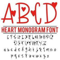 heart monogram font