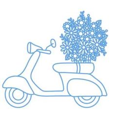 moped with flowers