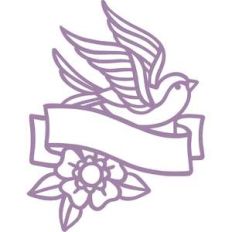 ribbon banner with bird