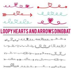 loopy hearts and arrows dingbat