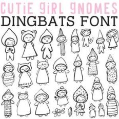 cg cutie girl gnomes dingbats