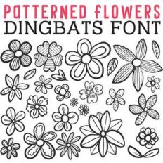 cg patterned flowers dingbats