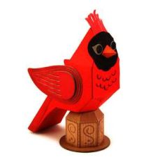 cardinal 3d bird figure