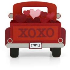 box card valentine red truck back end