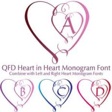 qfd heart in heart monogram font
