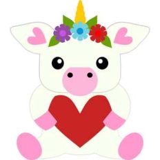 little unicorn and heart