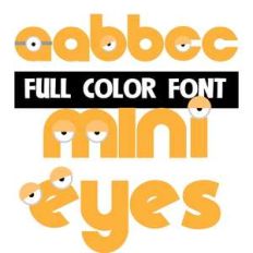 mini eyes color font