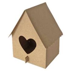 birdhouse with heart window and scallop edge