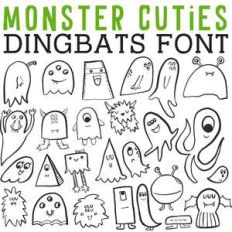 cg monster cuties dingbats