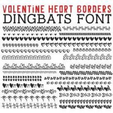 cg valentine heart borders dingbats