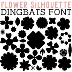 cg flower silhouette dingbats