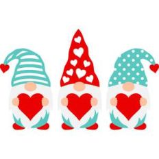 3 valentine gnomes