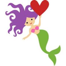 mermaid and heart