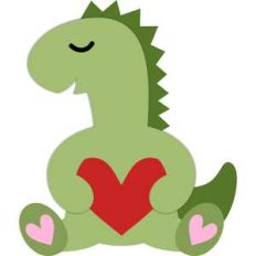 t-rex dinosaur and heart