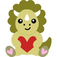 triceratops dinosaur and heart