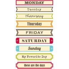 days of the week soup labels