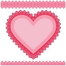 doily heart border set