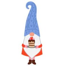 gnome with valentines cake