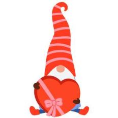 gnome with chocolate heart box