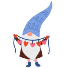 gnome with string of hearts