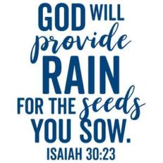god will provide rain for the seeds you sow