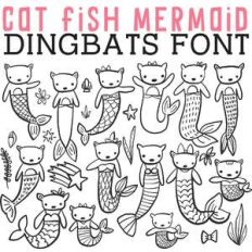 cg cat fish mermaid dingbats