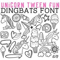 cg unicorn tween fun dingbats