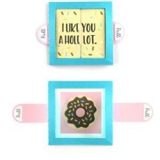 surprise window card valentine donut