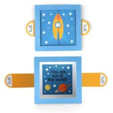 surprise window card valentine rocket