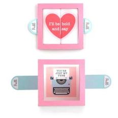 surprise window card valentine typewriter