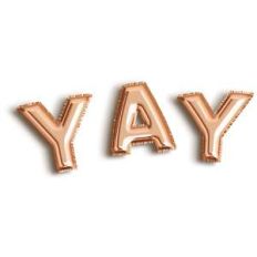 yay rose gold balloons