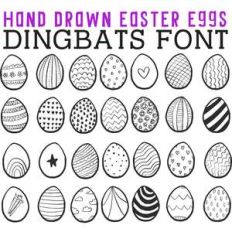 cg hand drawn easter egg dingbats