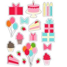 ml pretty happy birthday stickers